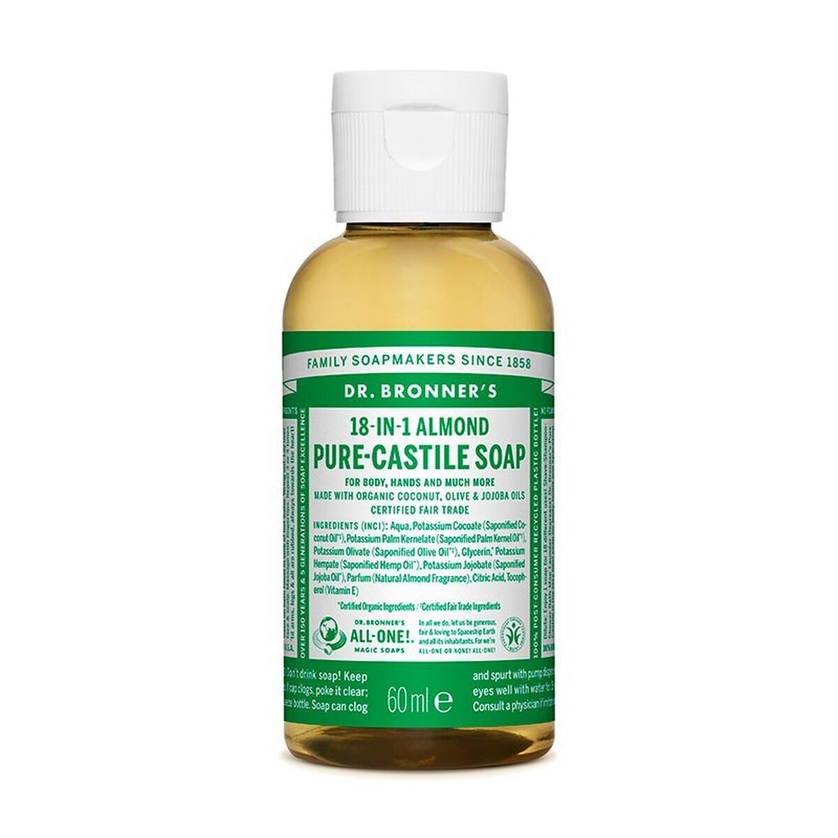 Liquid Soap Dr Bronner's 60 ml Almonds