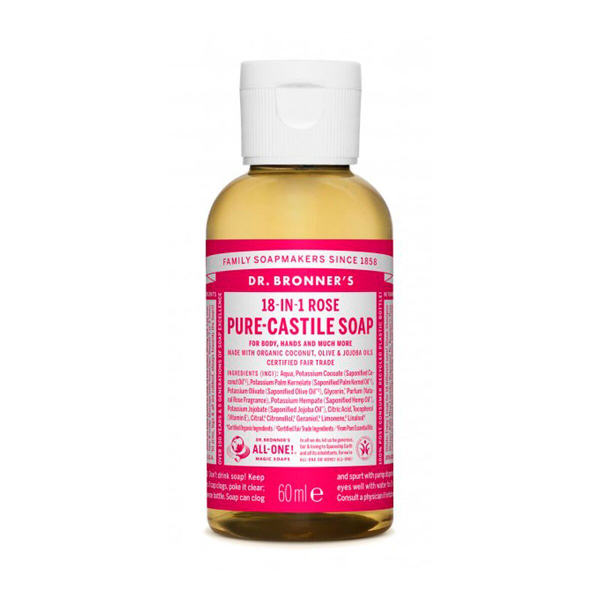 Liquid Soap Dr Bronner's 60 ml Roses