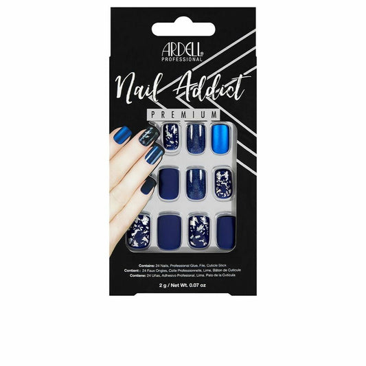 False nails Ardell Nail Addict Matte Blue (24 pcs) Ardell