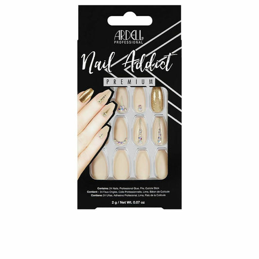 False nails Ardell Nail Addict Nude Jeweled (24 pcs) Ardell