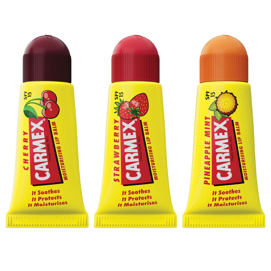 Moisturising Lip Balm Carmex Triplo Strawberry Pineapple 3 Pieces Cherry Spf 15 Carmex