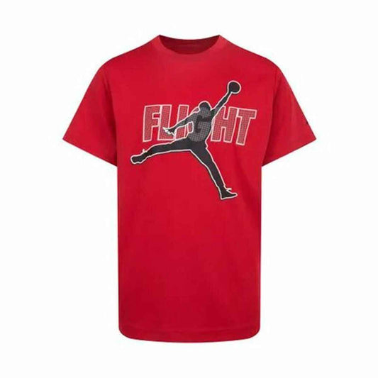 Child's Short Sleeve T-Shirt Nike Jordan Jdb Reflective Flight Red