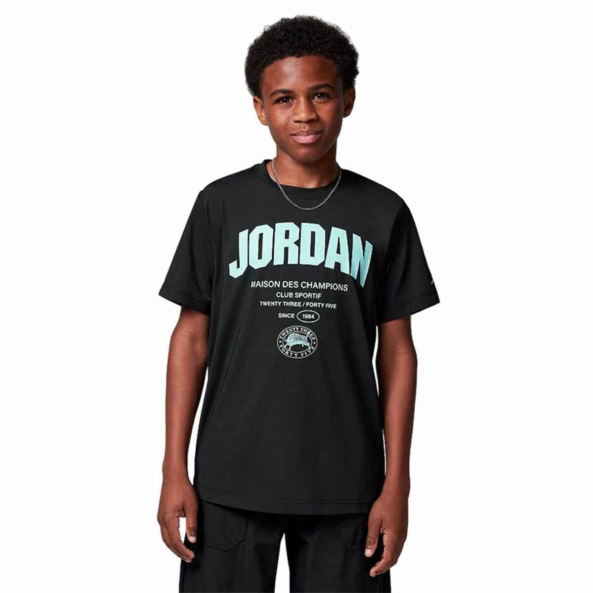 Child's Short Sleeve T-Shirt Jordan Jdb Des Champions