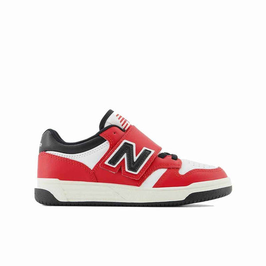 Sports Shoes for Kids New Balance 480 HOOK LOOP White Red Tomato