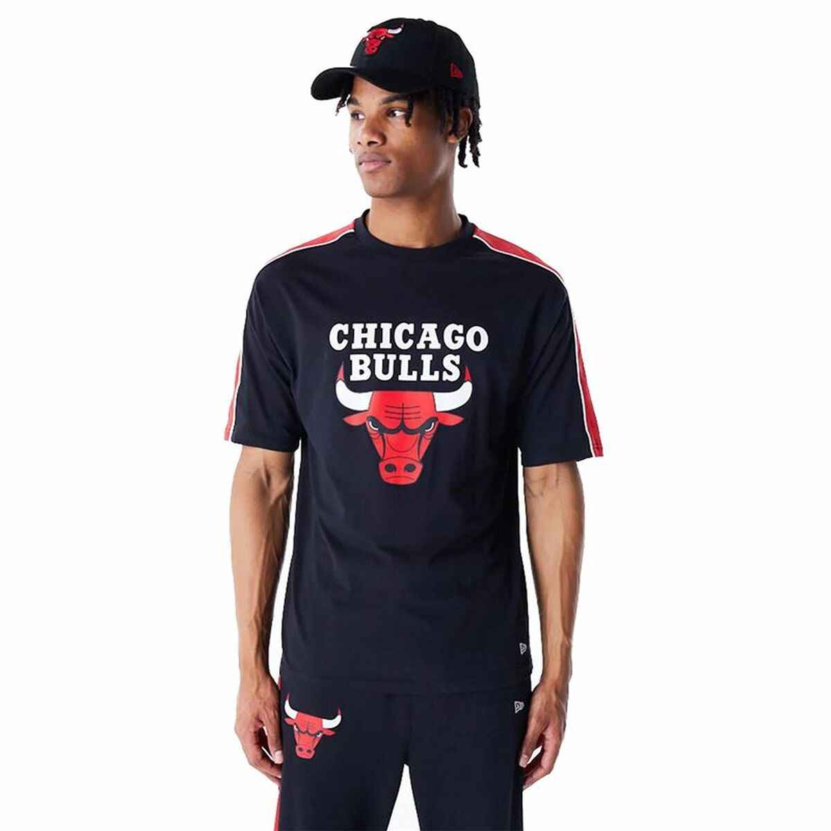 Men’s Short Sleeve T-Shirt New Era NBA PANEL OS Chicago Bulls Black