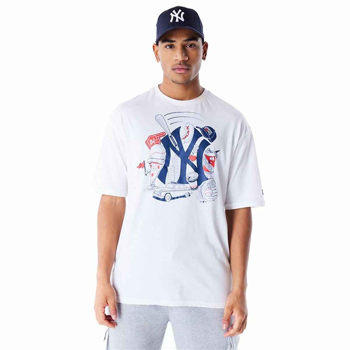 Men’s Short Sleeve T-Shirt New Era MLB FOOD GRPHC OS New York Yankees White