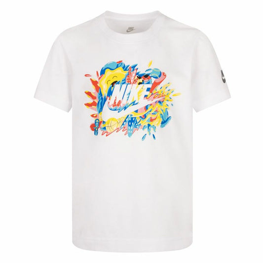 Child's Short Sleeve T-Shirt Nike Sport Splash  White