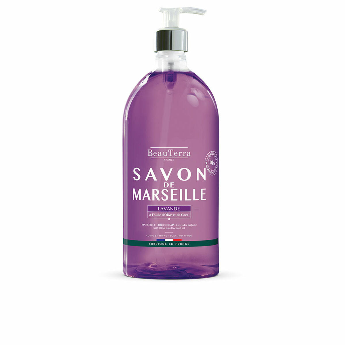 Liquid Soap Beauterra Marseille Hands Universal Lavendar 1 L Beauterra