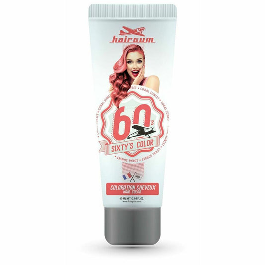 Semi-permanent Colourant Hairgum Sixty's Color coral sunset (60 ml) Hairgum