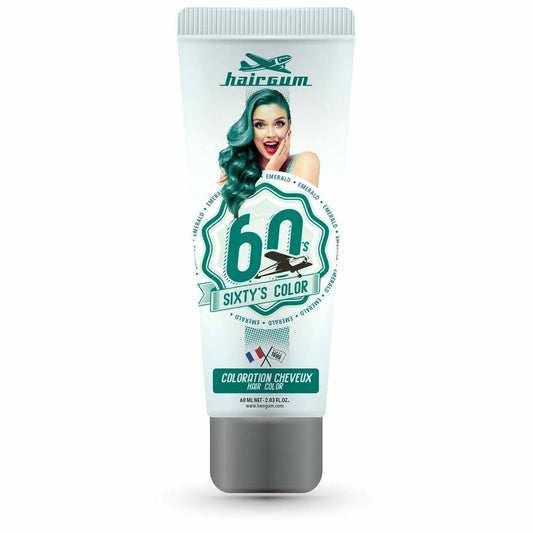 Semi-permanent Colourant Hairgum Sixty's Color Emerald Green (60 ml) Hairgum