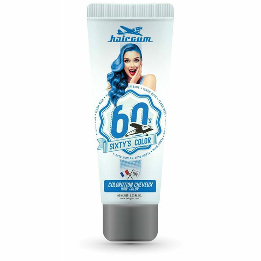 Semi-permanent Colourant Hairgum Sixty's Color flash blue (60 ml) Hairgum