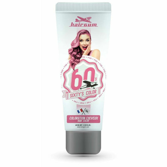 Semi-permanent Colourant Hairgum Sixty's Color Pink (60 ml) Hairgum