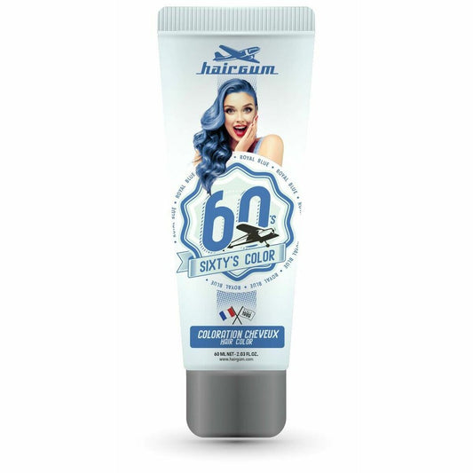 Semi-permanent Colourant Hairgum Sixty's Color royal blue (60 ml) Hairgum