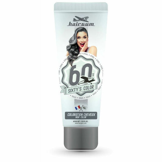 Semi-permanent Colourant Hairgum Sixty's Color Steel (60 ml) Hairgum