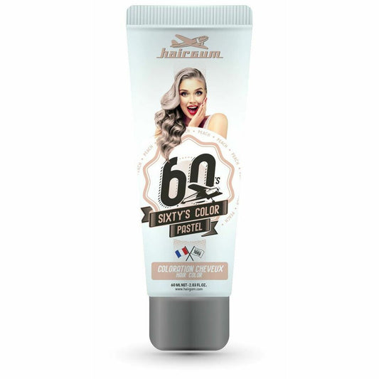 Semi-permanent Colourant Hairgum Sixty's Color Peach (60 ml) Hairgum