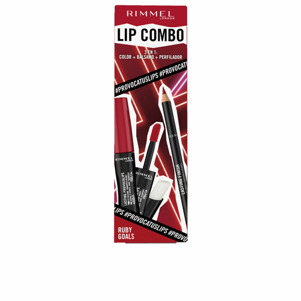 Make-Up Set Rimmel London Lip Combo 3 Pieces Ruby Goals Rimmel London