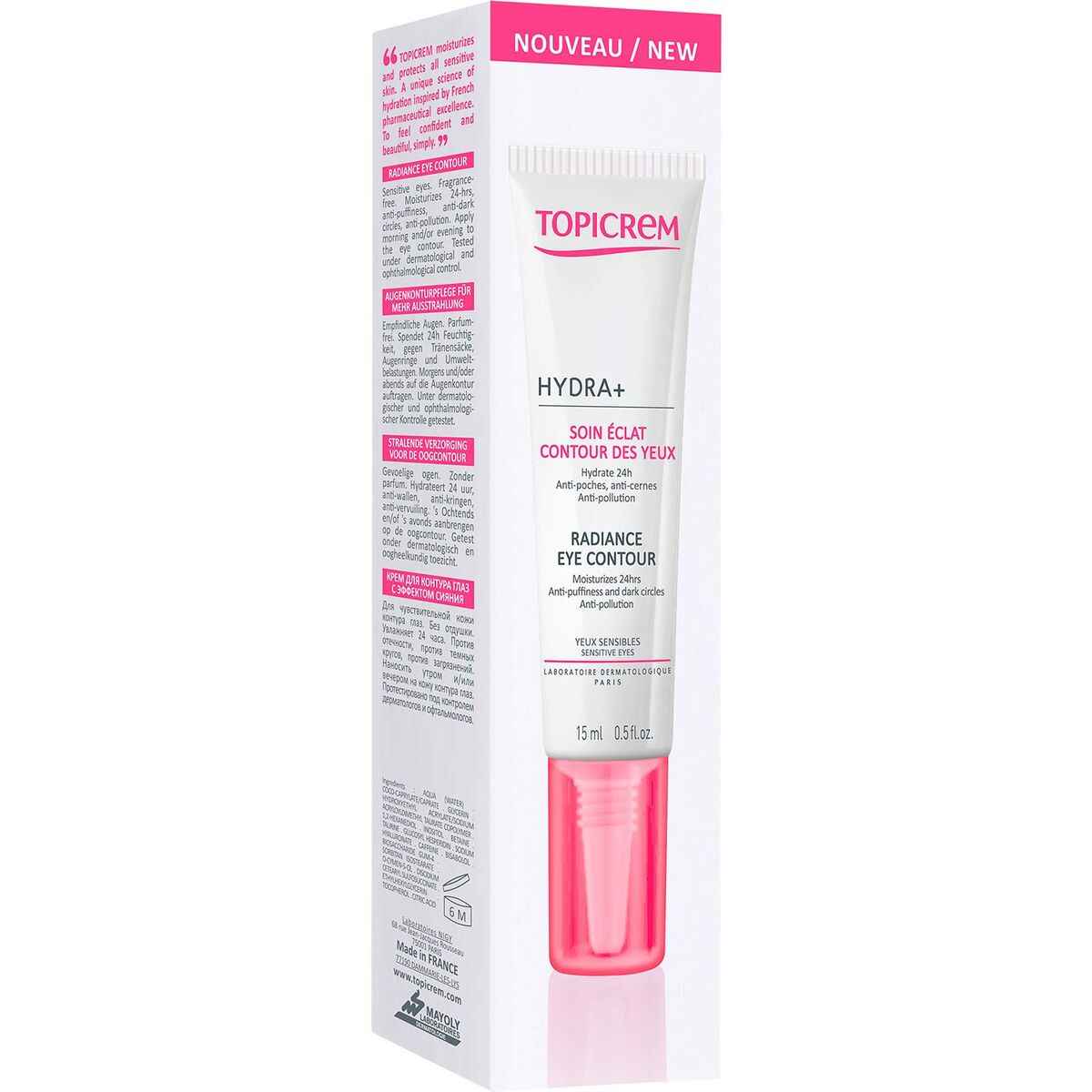 Eye Area Cream Topicrem Radiance Hydra+ 15 ml