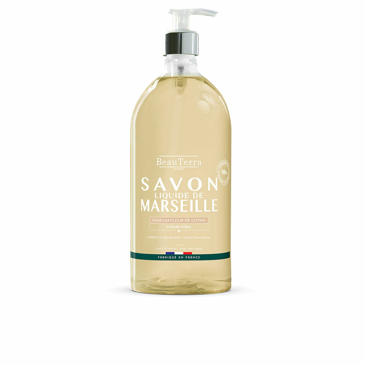 Liquid Soap Beauterra Savon de Marseille Cotton flower 1 L Beauterra