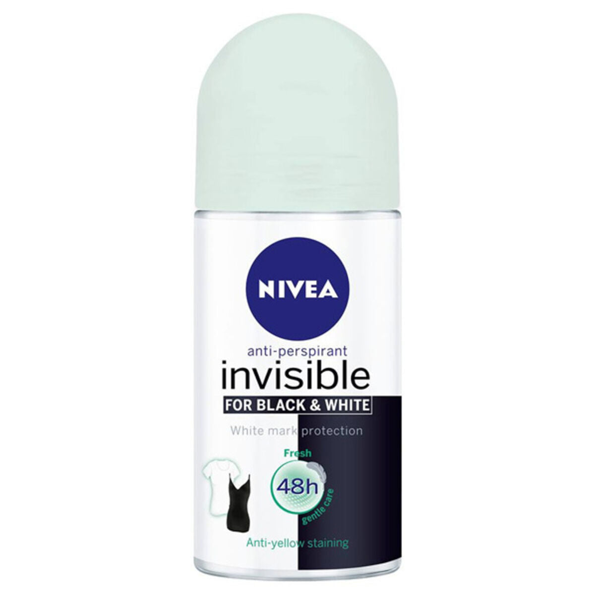 Roll-On Deodorant Black & White Invisible Fresh Nivea (50 ml) Nivea