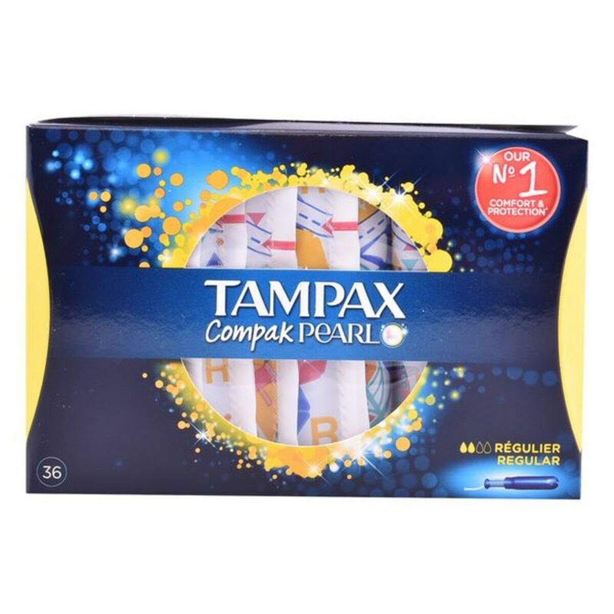 Pack of Tampons Pearl Regular Tampax Tampax Pearl Compak (36 uds) 36 Units Tampax