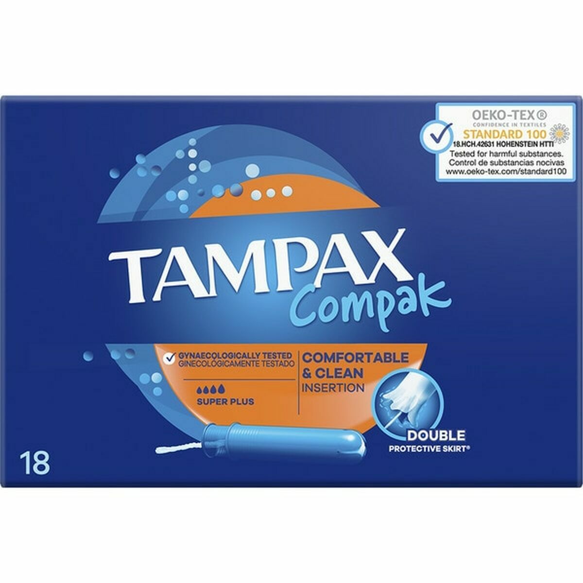 Super Plus Tampon Tampax Tampax Compak Applicator 18 Units Tampax