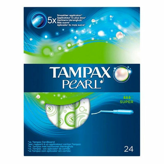 Pack of Tampons Pearl Super Tampax Tampax Pearl (24 uds) 24 uds Tampax