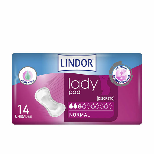 Normal sanitary pads without wings Lindor Lady Pad 14 Units Lindor