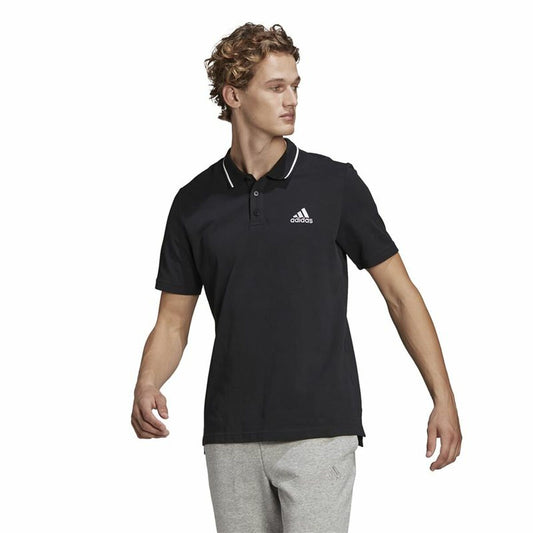 Men’s Short Sleeve Polo Shirt Adidas Aeroready essentials Black