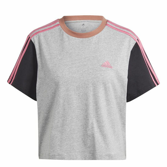 Women’s Short Sleeve T-Shirt Adidas 3S Cr Grey