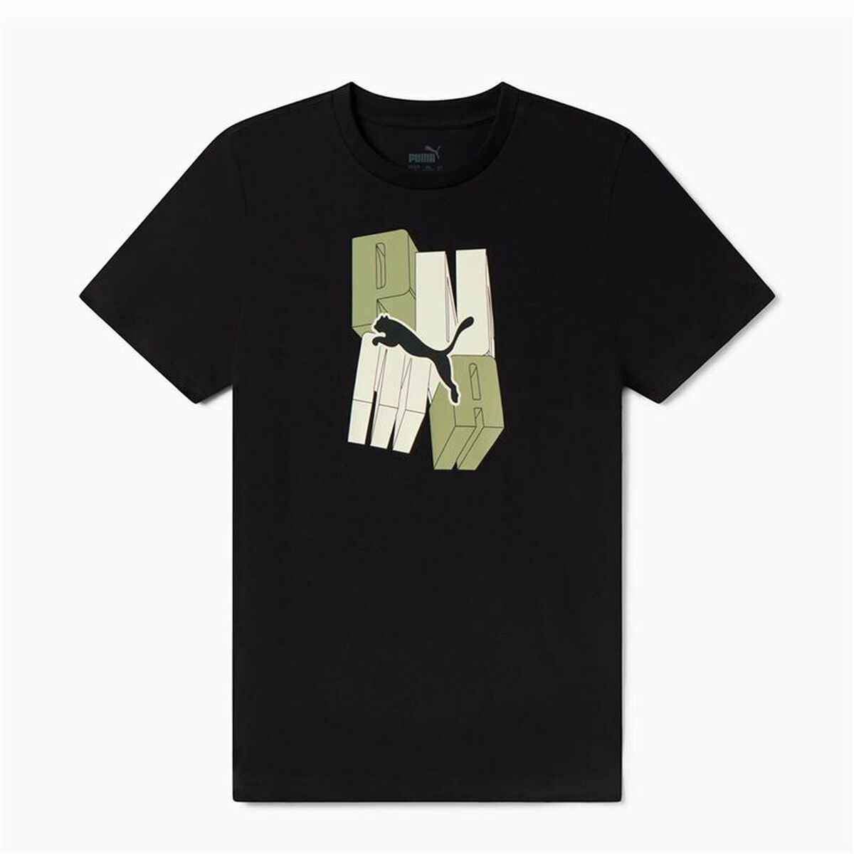 Child's Short Sleeve T-Shirt Puma Essentials+ Graphic Black