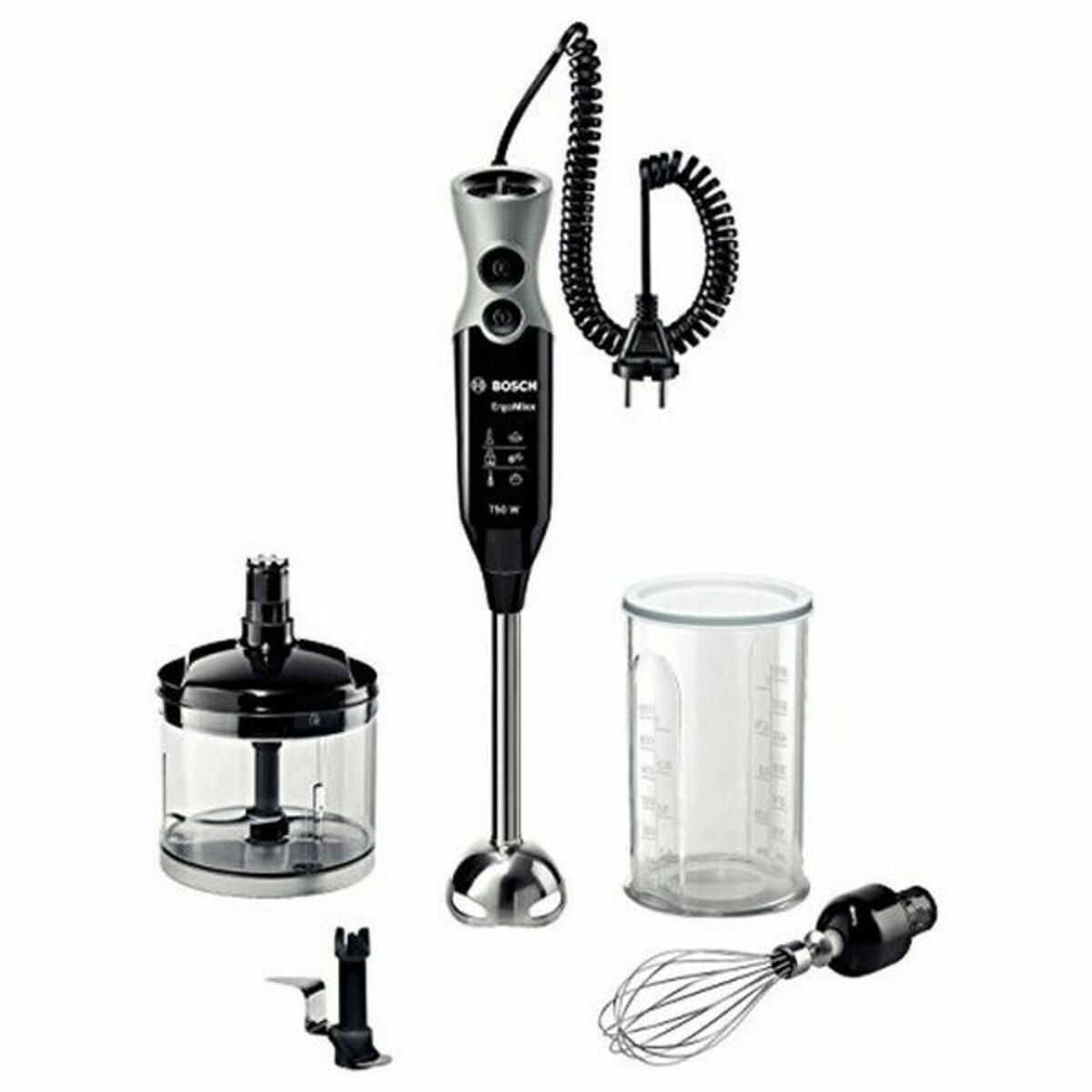 Hand-held Blender BOSCH MSM67170 Black Silver 750 W