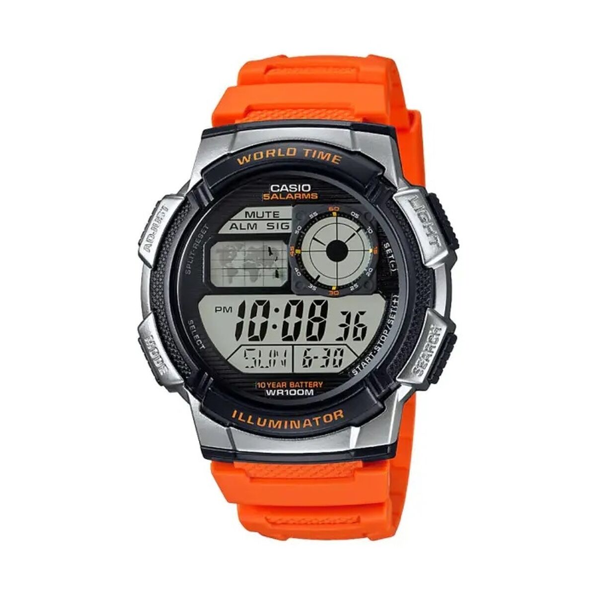 Men's Watch Casio WORLD TIME ILLUMINATOR Orange (Ø 43 mm) Casio