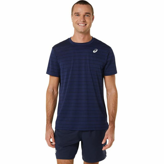 Men’s Short Sleeve T-Shirt Asics Court Navy Blue Tennis