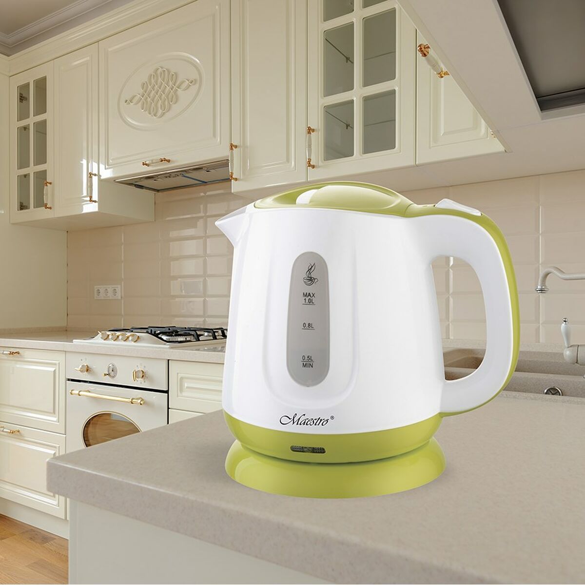 Kettle Feel Maestro MR013 White Green Plastic 1100 W Feel Maestro