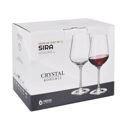 Set of cups Bohemia Crystal Sira 580 ml 6 Pieces (4 Units)