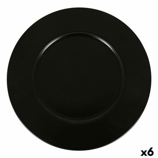 Underplate Inde Black Porcelain 6 Units