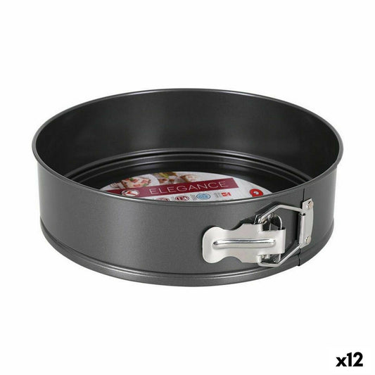 Springform Pan Quttin Black Carbon steel 24 x 7 cm (12 Units)