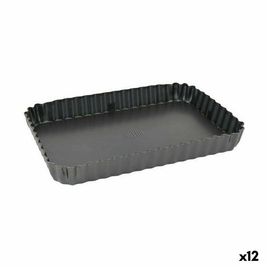 Springform Pan Quttin Black Carbon steel 25,5 x 17,2 x 3 cm (12 Units)