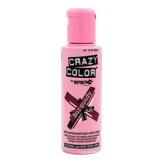 Semi-Permanent Tint Burgundy Crazy Color Nº 61 (100 ml)