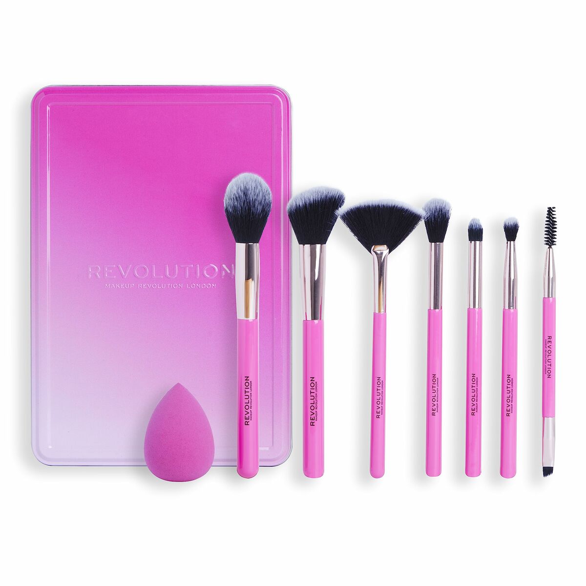 Set of Make-up Brushes Revolution Make Up The Brush Edit Pink 8 Pieces Revolution Make Up