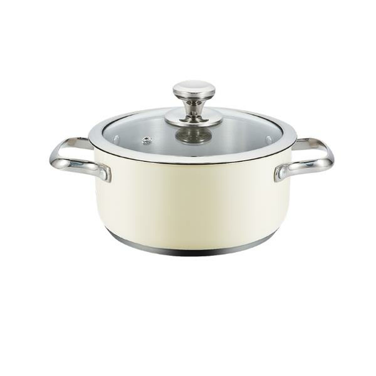 Casserole with lid Haeger PA-16H.005A Beige Ø 16 cm