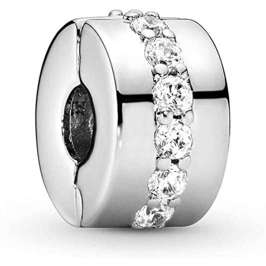 Woman's charm link Pandora CLEAR SPARKLING ROW CLIP