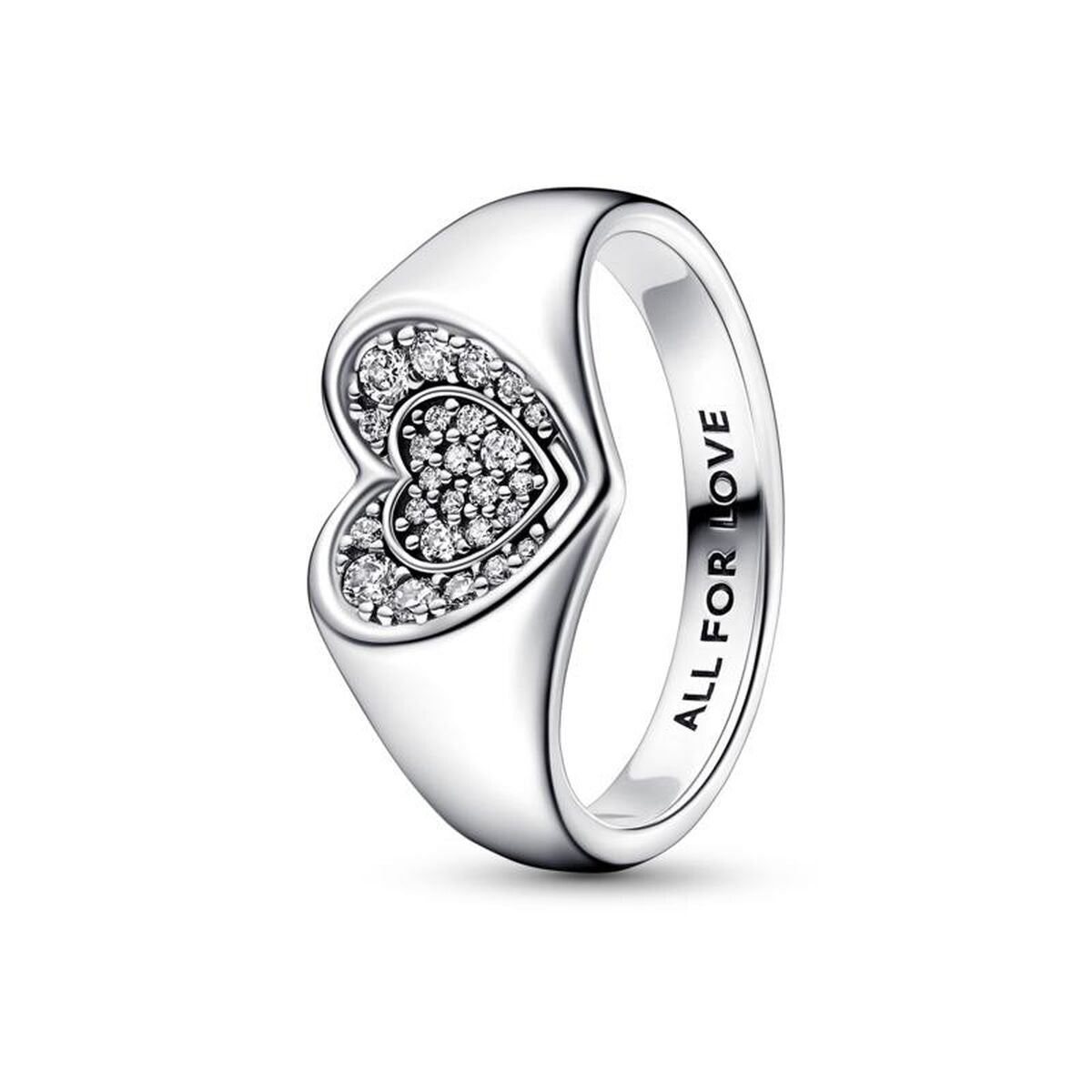 Ladies' Ring Pandora RADIANT HEART PAVE SIGNET - RING - SIZE 52 Pandora