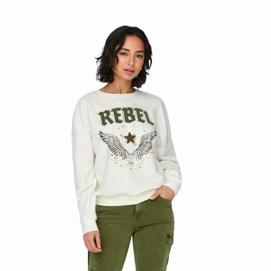 Women’s Sweatshirt without Hood Only Onllayla L/S Wings White