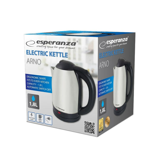 Kettle Esperanza EKK135X Grey Stainless steel Plastic 1500 W 1,8 L Esperanza