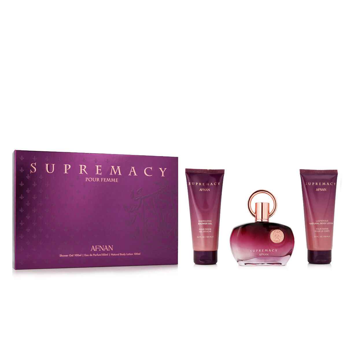 Women's Perfume Set Afnan 3 Pieces Supremacy Purple