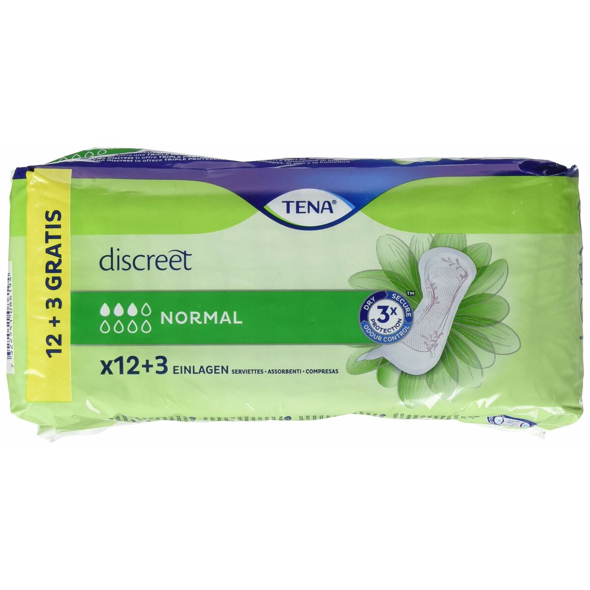 Incontinence Sanitary Pad Tena Discreet 15 Units (Parapharmacy) Tena