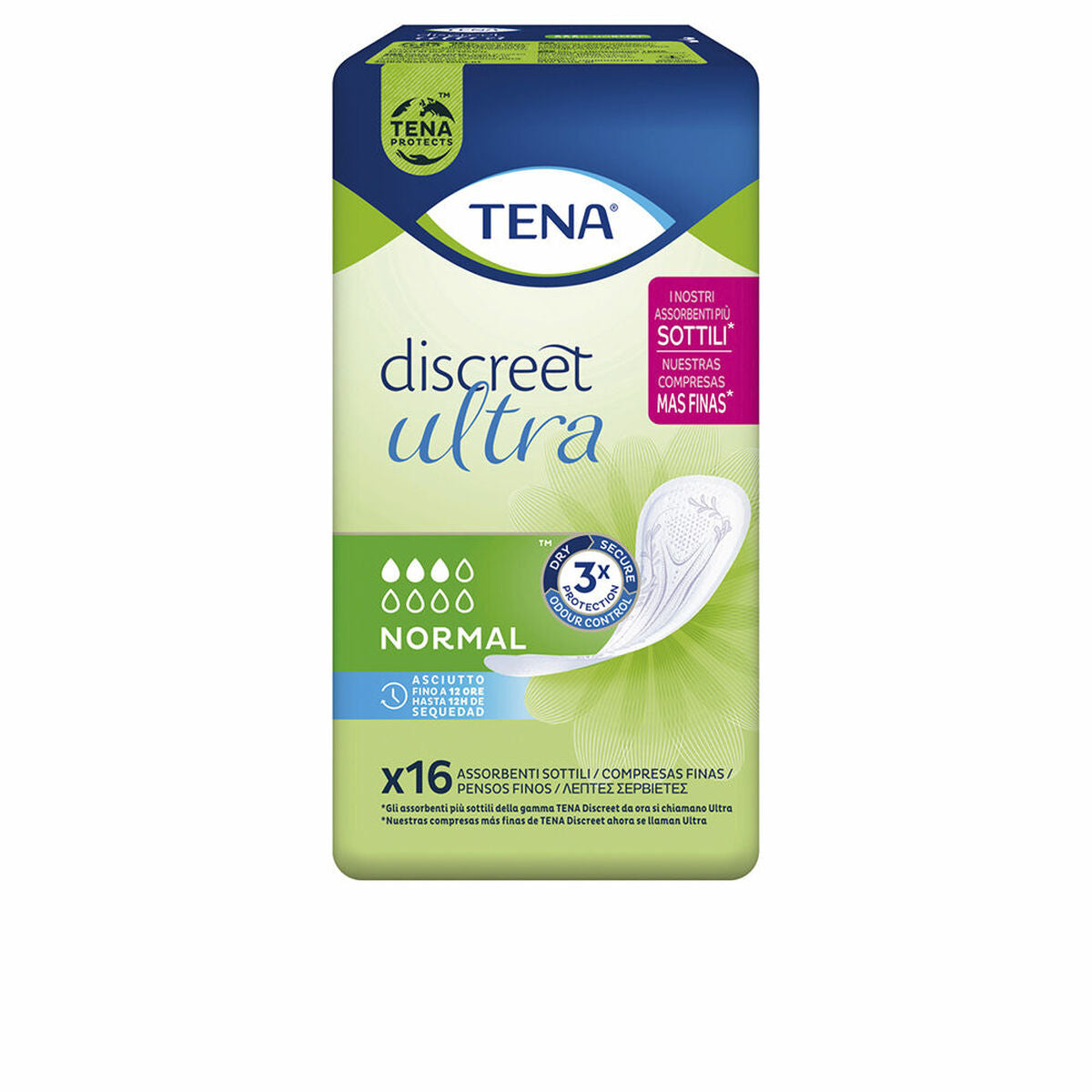 Incontinence Sanitary Pad Tena Discreet Ultra 16 Units Tena