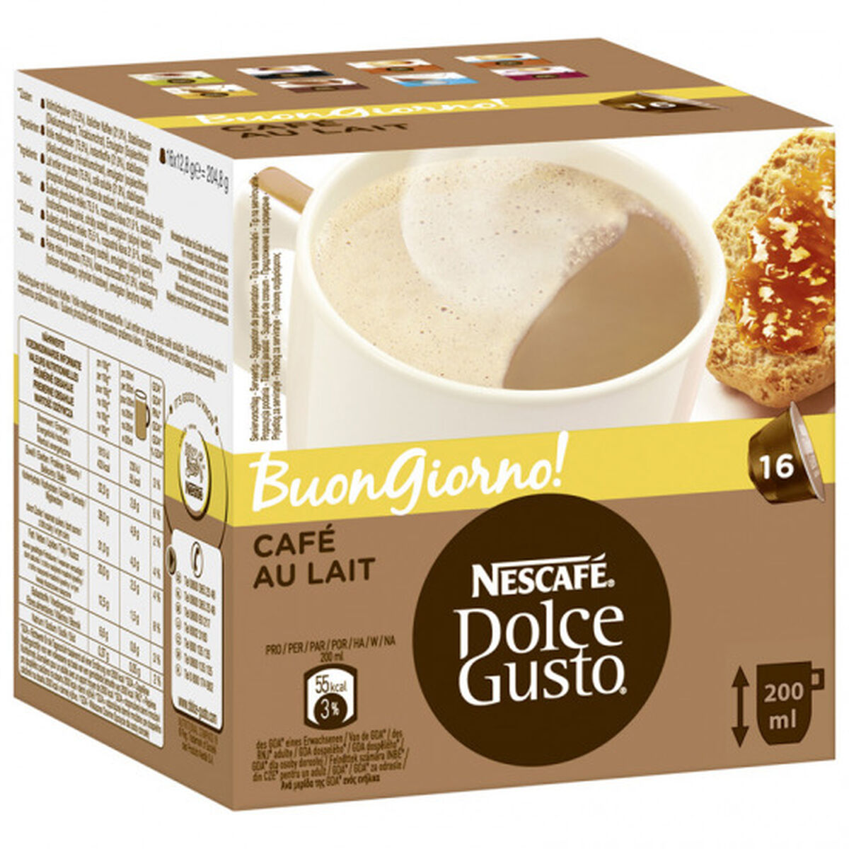 Coffee Capsules Au Lait Nestlé CAFECONLECHE (16 Units) (16 uds)