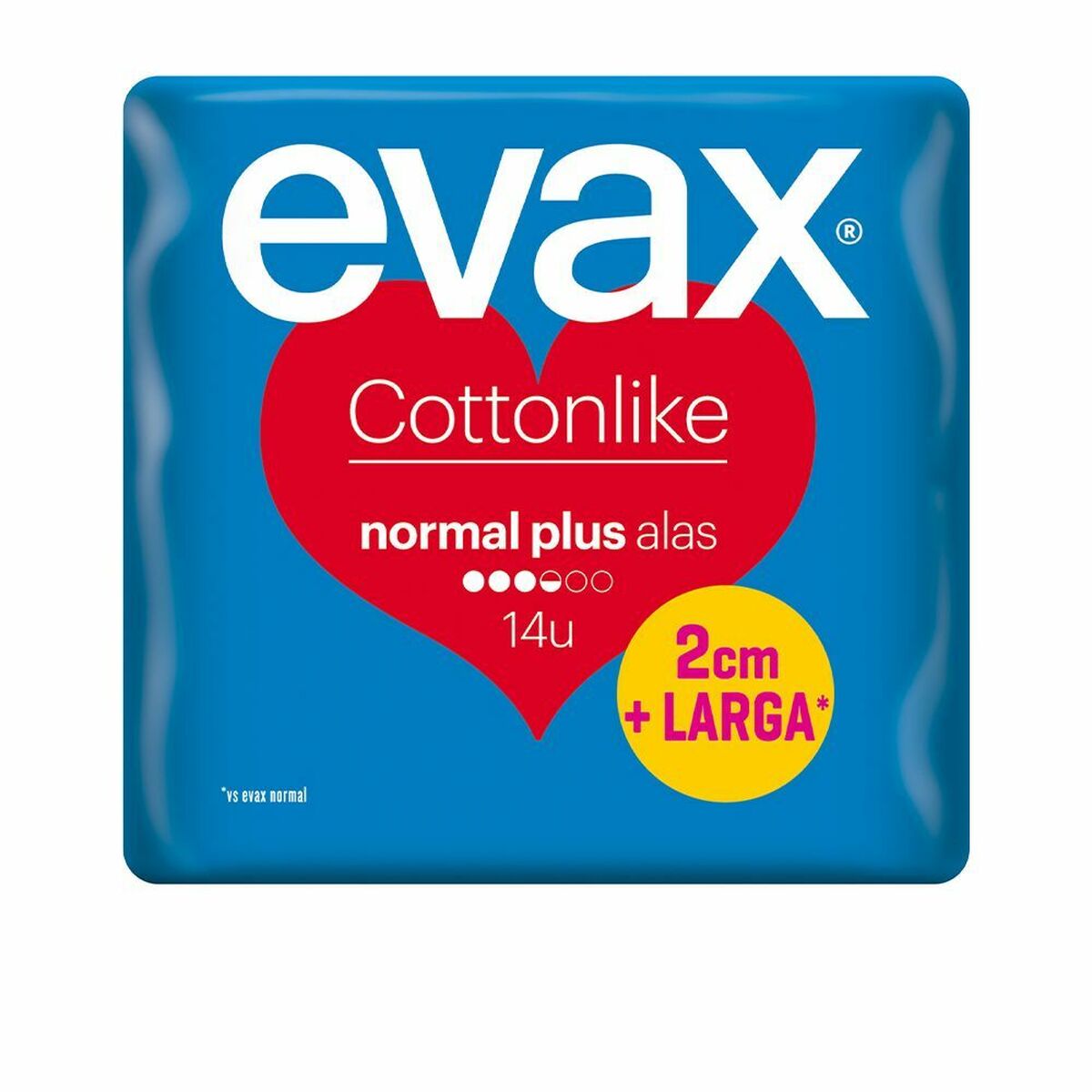 Normal sanitary pads without wings Evax Cotton Like Plus (14 uds) Evax